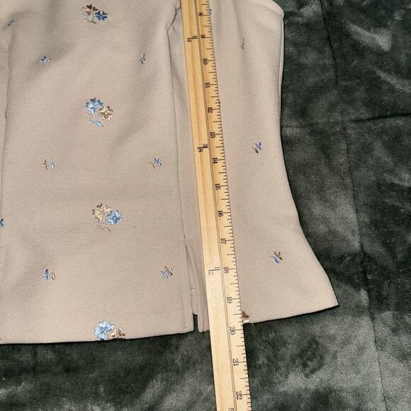 XOXO VTG Blouse Top Womens Medium Beige Embroidered Floral Back Zip Cottage Core - Picture 6 of 8